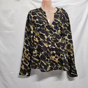 Lafayette 148 New York 100% Silk Top Blouse Shirt Women Size 12